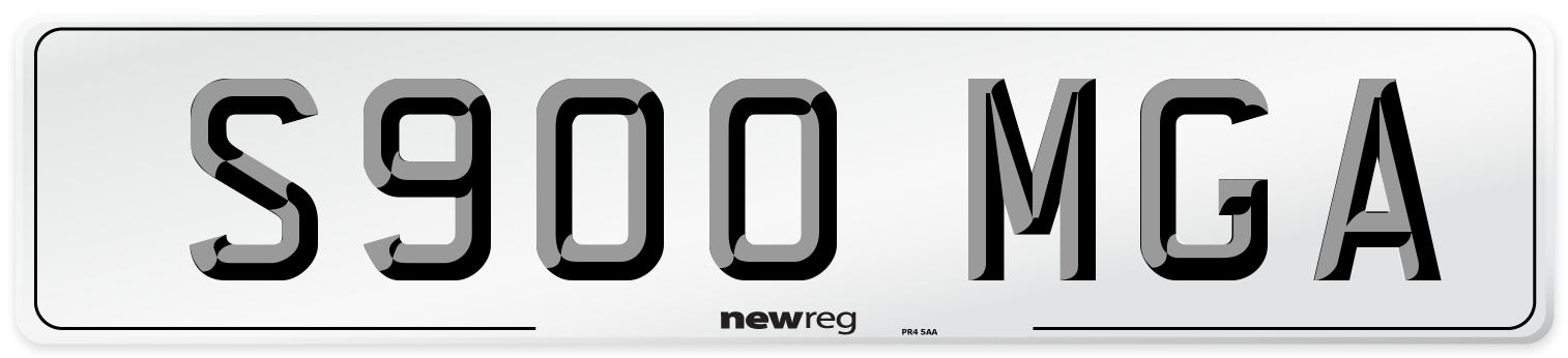 S900 MGA Number Plate from New Reg